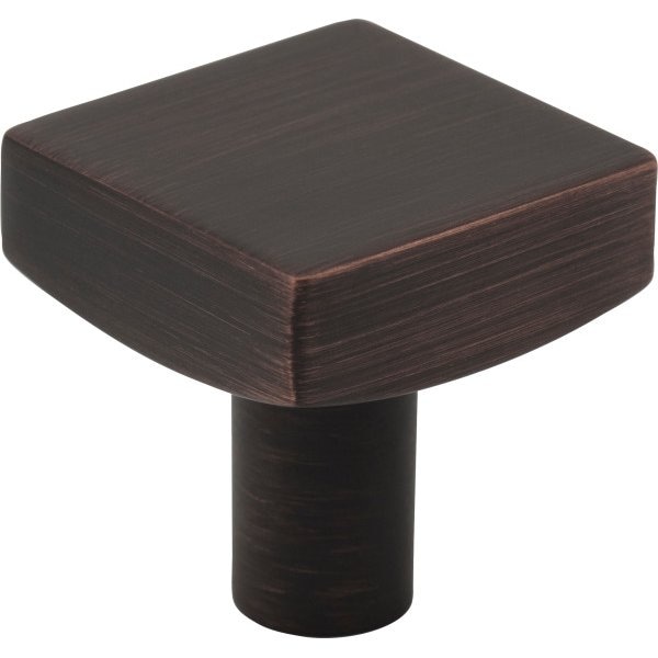 Jeffrey Alexander 1-1/8" Overall Length Brushed Oil Rubbed Bronze Square Dominique Cabinet Knob 845DBAC - main